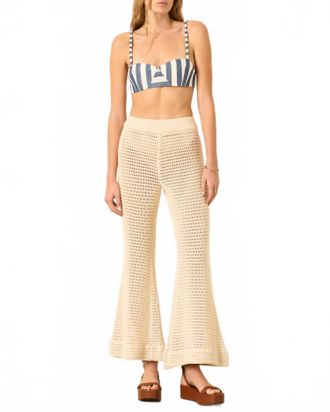 Alix of Bohemia Farah Crochet Pants In White Oyster