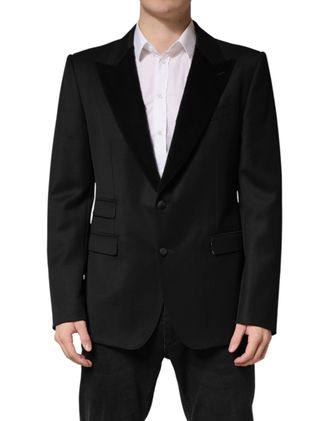 Dolce & Gabbana Black Wool Single Breasted Jacket Mens Blazer (Pre-Owned)