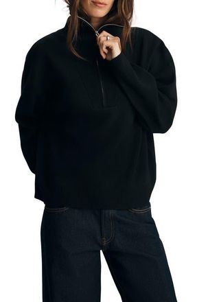 Mavi Half Zip Polo Sweater in Black at Nordstrom, Size Medium