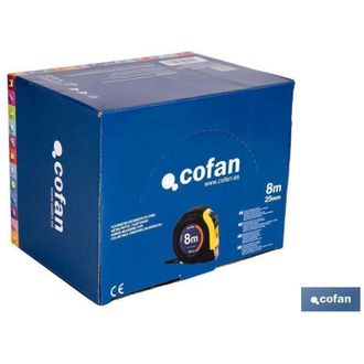 cofan Expositor De Flex&oacute;metros Con Protecci&oacute;n De Goma 25 Mm X 8 M 6 Uds