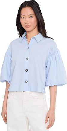 Vince Camuto Puff Sleeve Cotton Button-Up S Womens Clothing Sky : XL