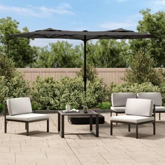 vidaXL Sombrilla Doble De Jard&iacute;n Gris Antracita 316x145 Cm Vidaxl