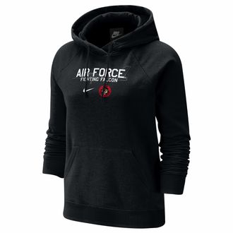 Nike Air Force Nike Womens College Varsity Fleece Hoodie in Black | W31967AFRG-BLK