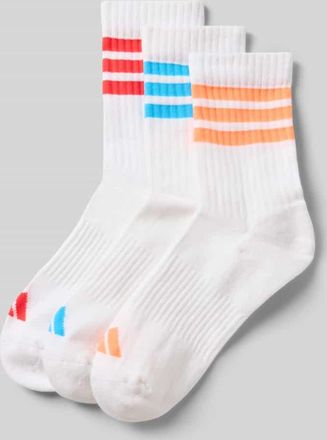 adidas Socken mit Label-Print im 3er-Pack in Weiss, Gr&ouml;&szlig;e 34-36