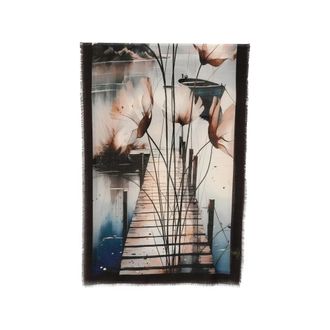 D'Aniello Graphic-print Frayed-edge Scarf