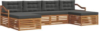vidaXL Conjunto De Sof&aacute;s De Exterior 6 Uds. Natural Y Antracita Vidaxl