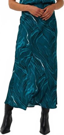 Esqualo Crystal Waves Skirt In Teal Print