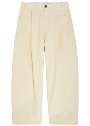 STUDIO NICHOLSON Pleated Wide-leg Trousers - Cream - XL