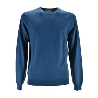 Sun 68 Round-neck Knitwear, male, Blue, Size: 3XL Maglia Girocollo
