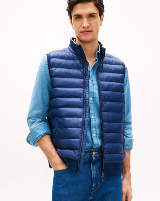 Tommy Hilfiger Mens Essential Gilet in Dark Blue Cotton - Size X-Large