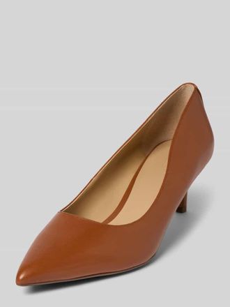 Lauren Ralph Lauren Pumps aus Leder mit elastischem Riemen Modell ADRIENNE in Cognac, Gr&ouml;&szlig;e 36,5