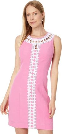 Lilly Pulitzer Mila Shift Dress Women Confetti Pink Cotton Scoop Neck FROG353