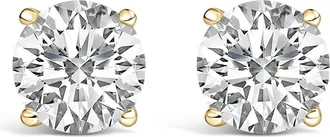 House of Brilliance 14K Gold 9.00 Cttw Lab Grown Diamond Solitaire Stud Earrings in Yellow Gold at Nordstrom