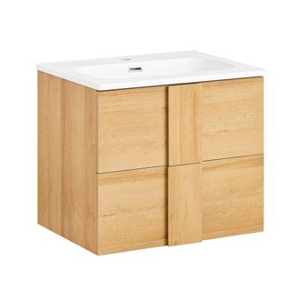 SoBuy Sobuy - Mueble Para Debajo Del Lavabo Armario Colgante Para Cuarto De Ba&ntilde;o Con 2 Cajones Y 1 Lavabo Blanco 61 X 46 X 54 Cm Bzr172-n Es