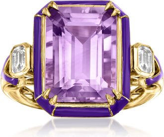 Ross-Simons Amethyst and. White Topaz Ring in 18kt Gold Over Sterling