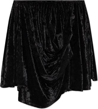 Ganni Gedrapeerde Rok - Dames - Korte rokken - Zwart - M - Rokken