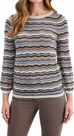 FDJ 3/4 Sleeve Stripe Sweater In Soho Stripe