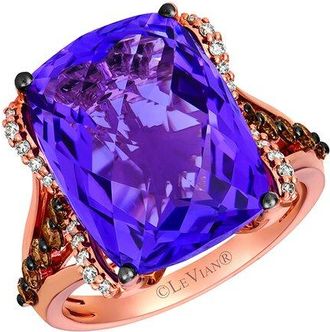 Le Vian 14K Rose Gold 10.32 Ct. Tw. Diamond & Amethyst Cocktail Ring