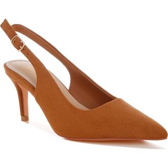 London Rag Theobs Pointed Toe Slingback Pump in Tan at Nordstrom Rack, Size 7.5
