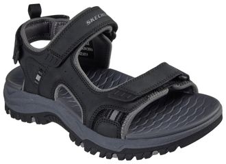Skechers Sandale SKECHERS PREWITT-RIGDON, Herren, Gr. 47,5, grau (schwarz, hellgrau), Lederimitat, Textil, Schuhe Sandale, Trekking Sandale, Outdoorsandale mit