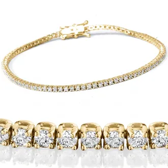 Pompeii3 2 Ct Lab Grown Diamond Tennis Bracelet 7 14k Yellow Gold