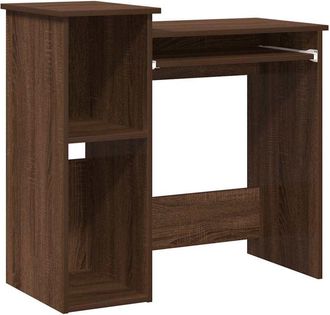 vidaXL Escritorio con estantes contrachapada marrón roble 84x40x78 cm Vidaxl