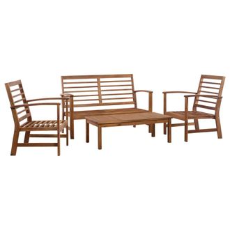vidaXL Set Divani Da Giardino 4 Pz In Legno Massello Di Acacia - Vidaxl