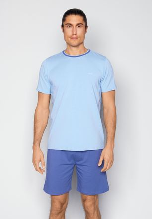 Joop Shorty JOOP Core, Herren, Gr. XXL, endless sky, grau blau, Jersey, Obermaterial: 95% Baumwolle, 5% Elasthan, bequem kurz, Rundhals, Homewear-Sets Shor