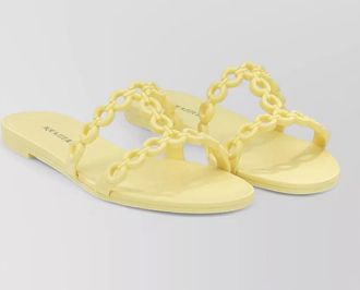 Aquazzura infinity chain flat open toe slides