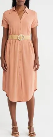 ZOE AND CLAIRE Belted Shirtdress in Sienna at Nordstrom Rack, Size Medium