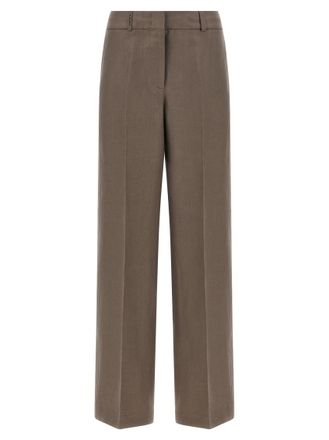PESERICO Brown Linen trousers