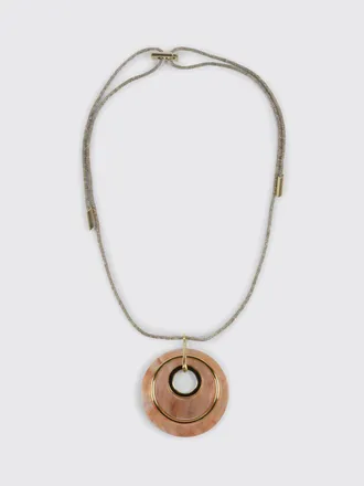 Emporio Armani Brass and Lurex Blend Fabric Necklace
