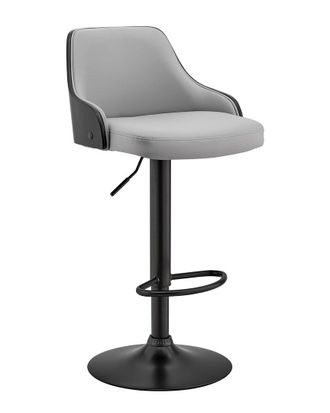 Armen Living Asher Adjustable Grey Finish Bar Stool