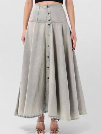 Haikure high waist maxi denim flared skirt