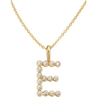 Made by Mary CZ Poppy Initial Necklace in Gold Vermeil Initial E at Nordstrom
