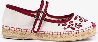 Penelope Chilvers Flora Broderie Espadrille Mary Jane Flats
