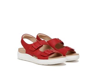 Dr. Scholls Time Era Ankle Strap Sandal Womens Sandals Heritage Red : 6.5 M, Leather/Rubber