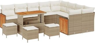 vidaXL Garden Sofa Set 13 pcs Beige, Cream 110 x 55 x 71 cm Vidaxl