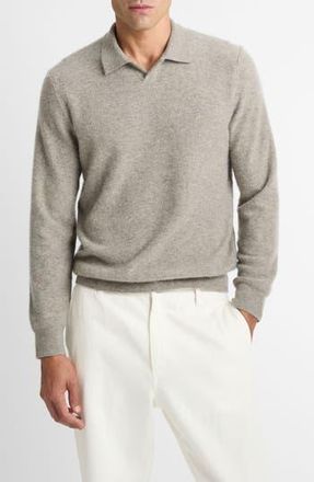 Vince Boiled Cashmere Johnny Collar Sweater in Heather Mouse at Nordstrom Rack, Size X-Large