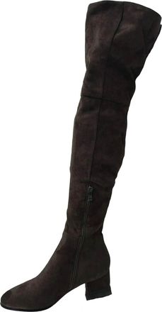 Generic Womens Classic Round Toe Over The Knee Boots Side Zipper Square Heel Long Boots Shoes