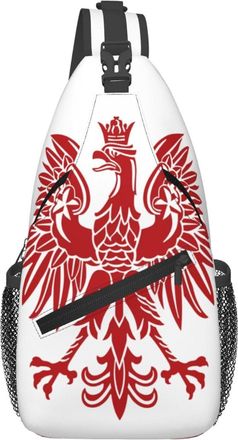 Generic Polish Flag Poland Polska Eagle Sling Bag Lightweight Cross Body Bag Adjustable Chest Backpack For Workout Traveling Shopping