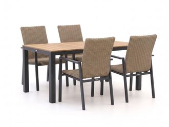 Manifesto Furniture Manifesto Villongo/Fidenza 160cm dining tuinset 5-delig stapelbaar