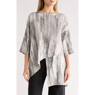 Patrizia Luca Uneven Hem Tunic Shirt in Grey at Nordstrom Rack