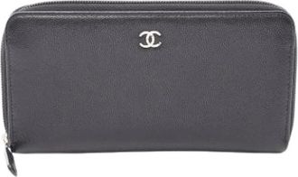Chanel Pre-owned Long wallet (bi-fold) - Dames - Vintage Accessoires - Zwart - ONE Size - Leer - Vintage