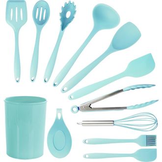 MegaChef Silicone Cooking Utensils, Set of 12 in Light Teal at Nordstrom