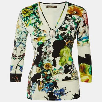 Roberto Cavalli Multicolor Printed Jersey Top