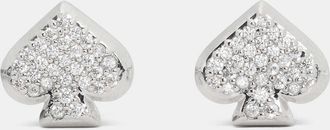 Kate Spade New York Womens Everyday Spade Pave Stud Earrings in Beige | Cubic Zirconia