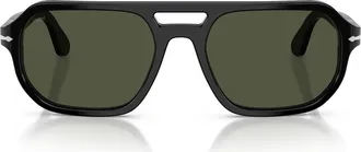 Persol 56mm Guido Pillow Sunglasses in Black/green at Nordstrom