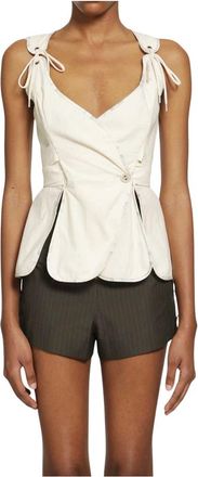 Vivienne Westwood Overhemden, Dames, Beige, M, Katoen, Roxy Top