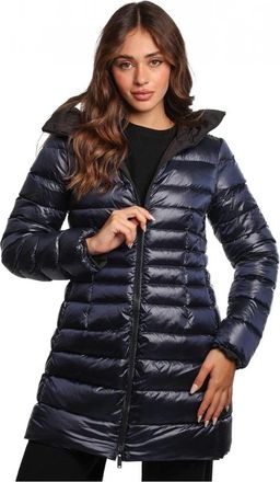 Add Lange Omkeerbare Jas - Dames - Winterjassen - Blauw - S - Polyester - Jassen